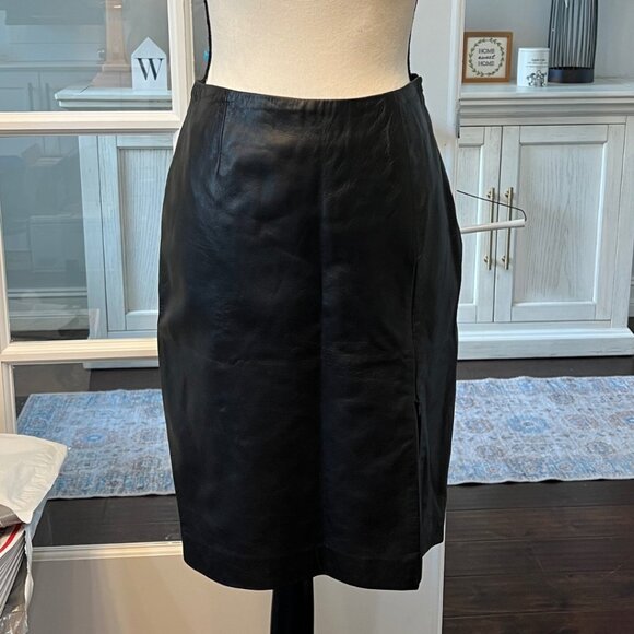 Daniel and Rebecca Black Leather Skirt size 6 - Picture 1 of 11